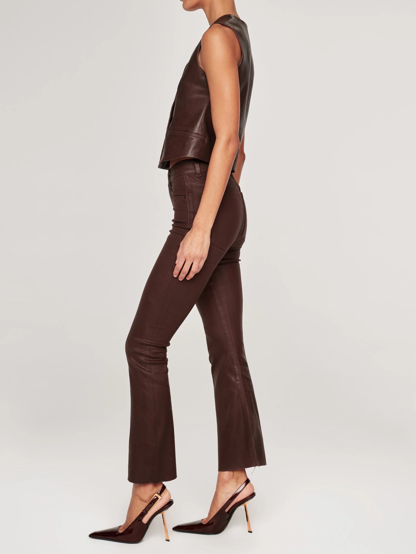 Walnut Coated Tailored Vest