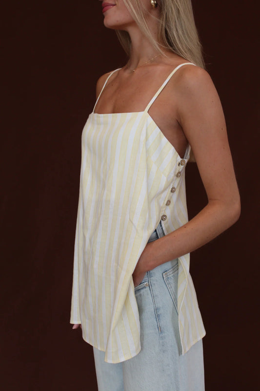 Woven Linen Striped Tube Top
