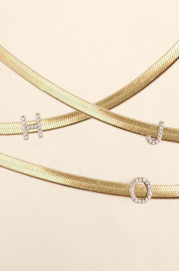 Initial Herringbone Necklace