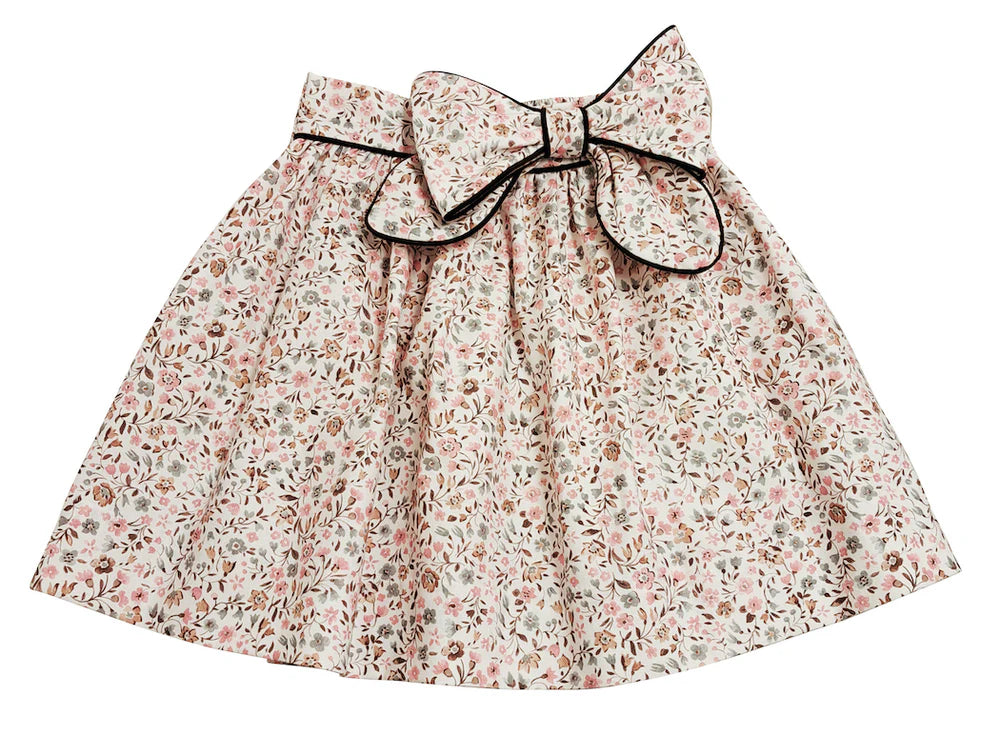 Cary Collection - Fall Floral Print girl's bow Skirt
