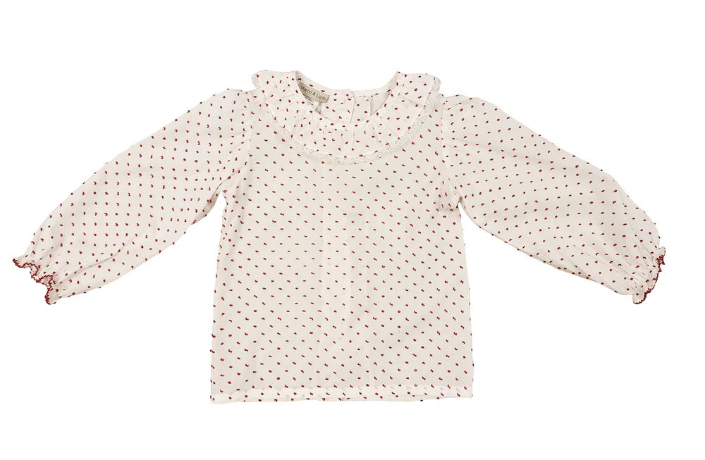 Christmas Red Dot Plumetti Girl Blouse