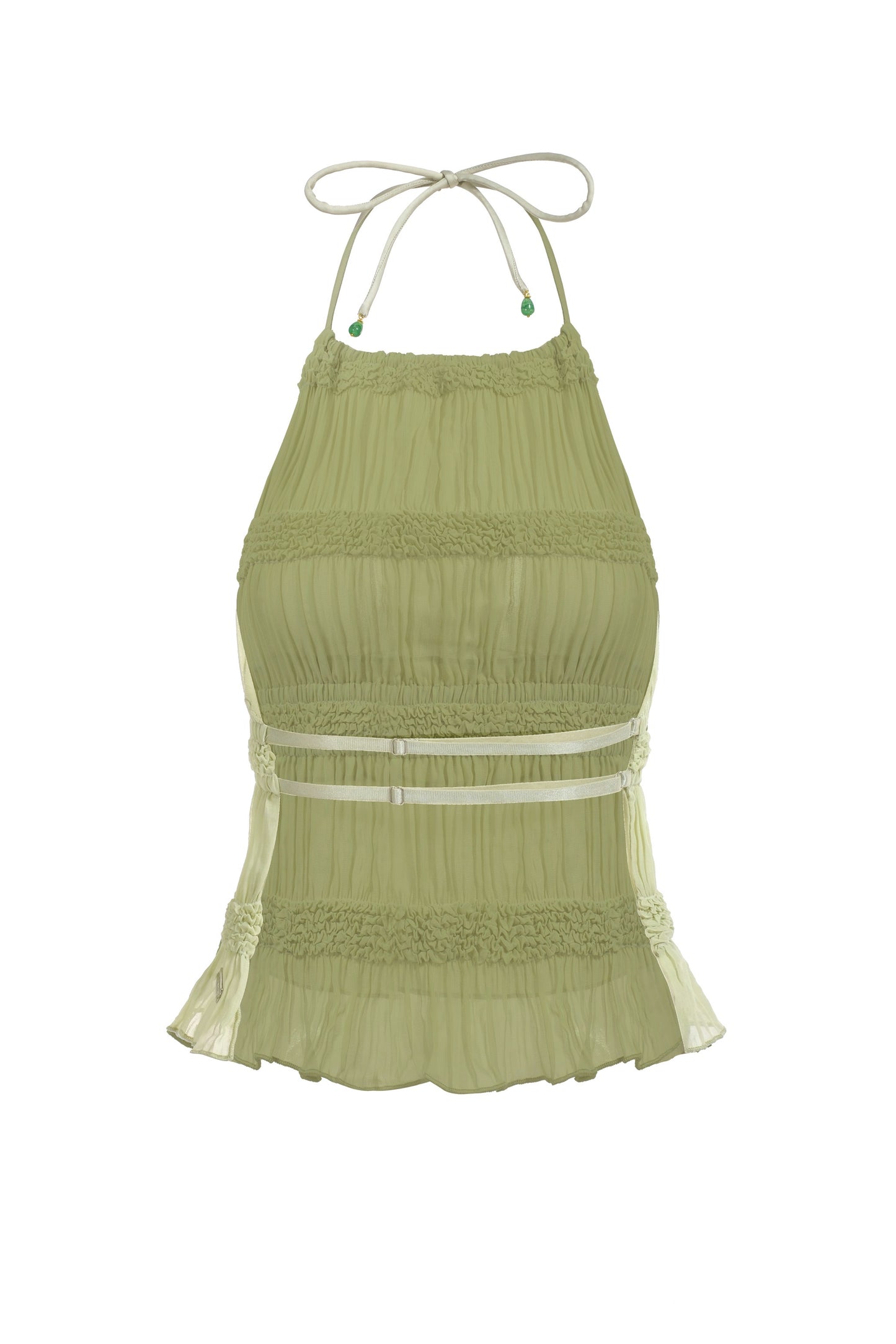 Ruffled Smocked Halter Top