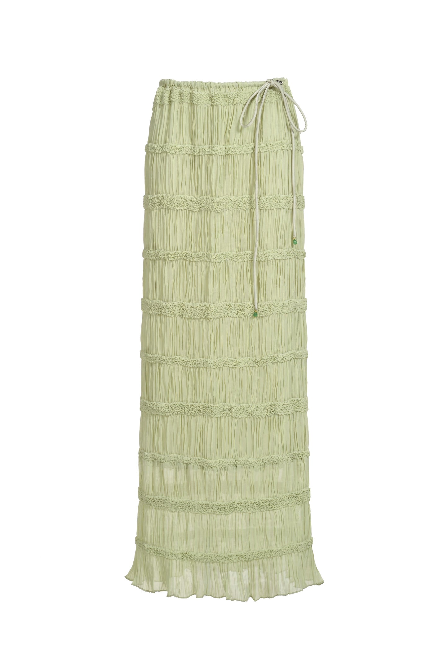 Ruffled Smocked Maxi Skirt