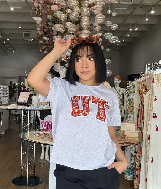 Licensed Texas UT Jeweled Letter Tee
