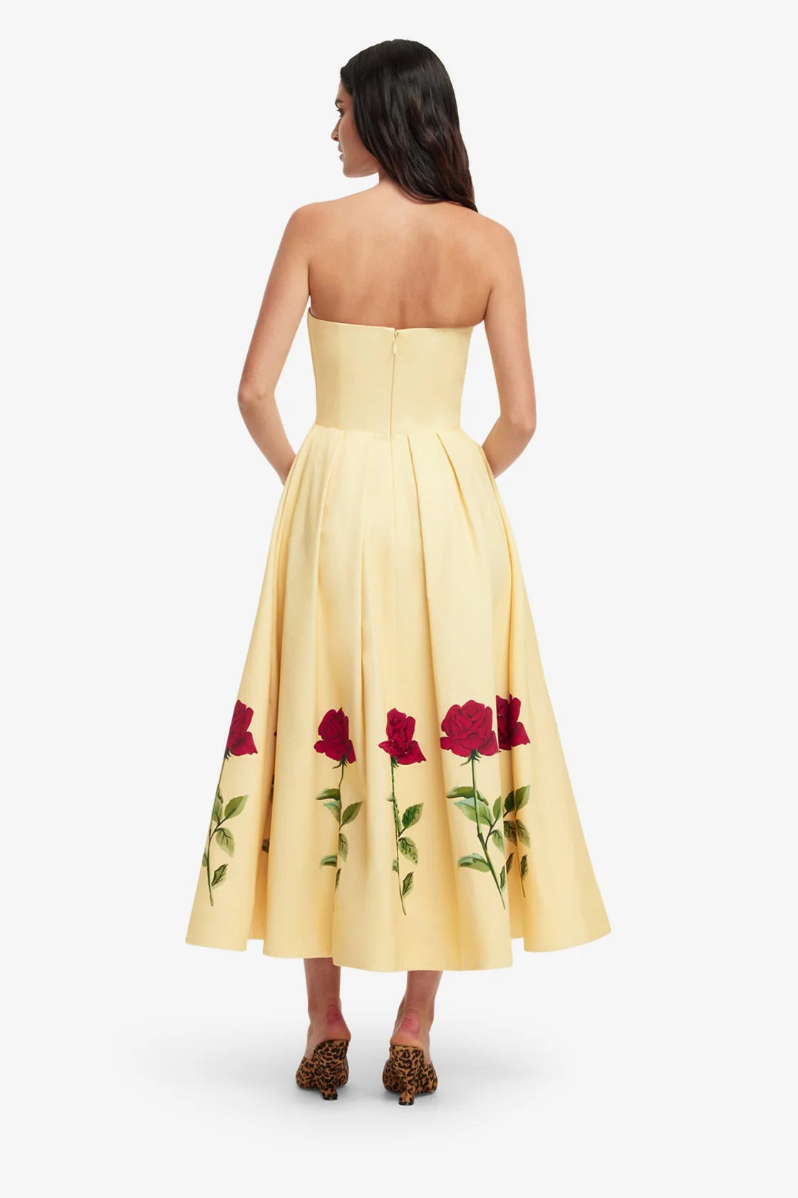 Lynn Embellished Rose Bustier Midi Dress