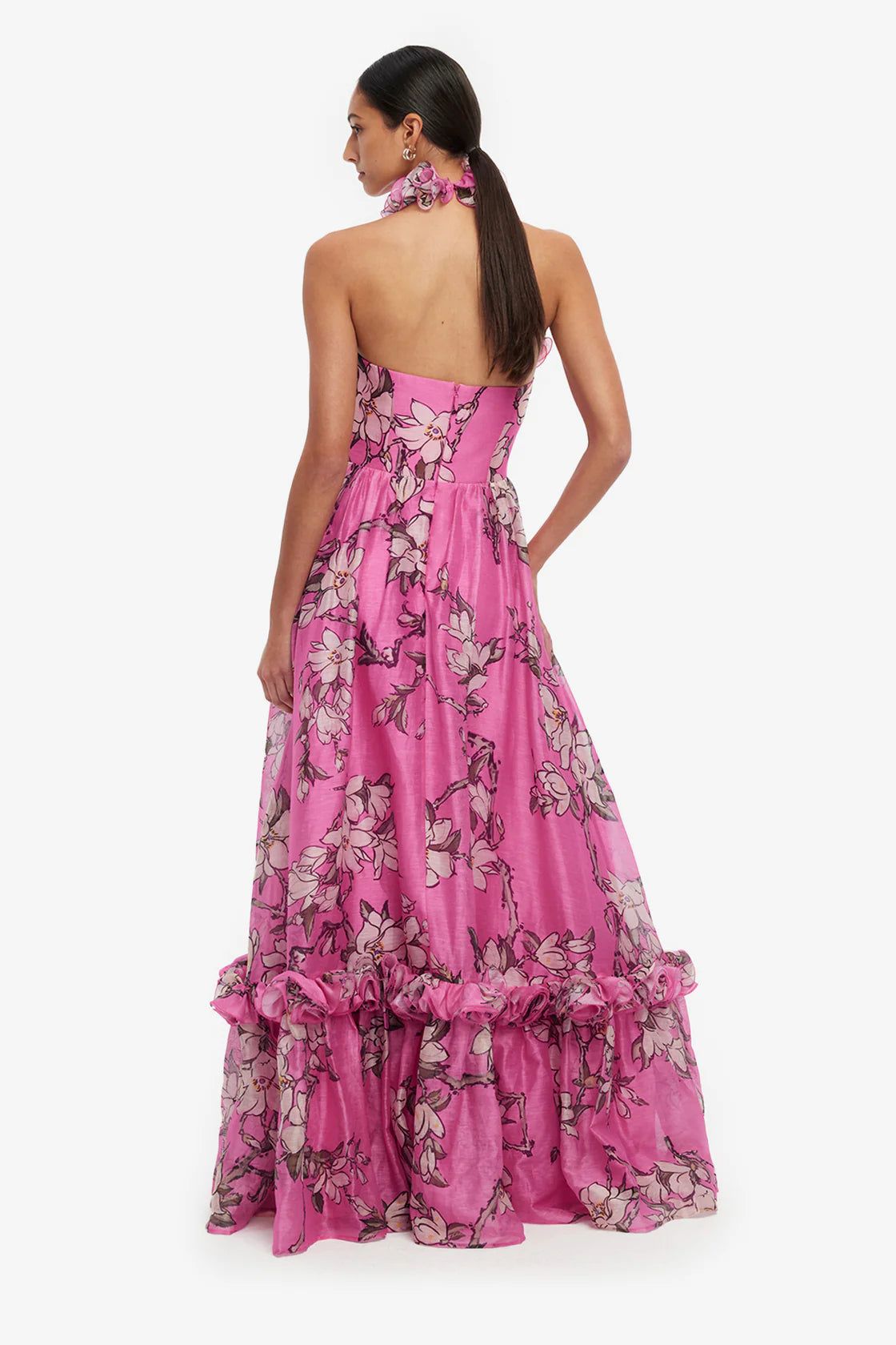 Isabelle Ruffled Halterneck Maxi Dress