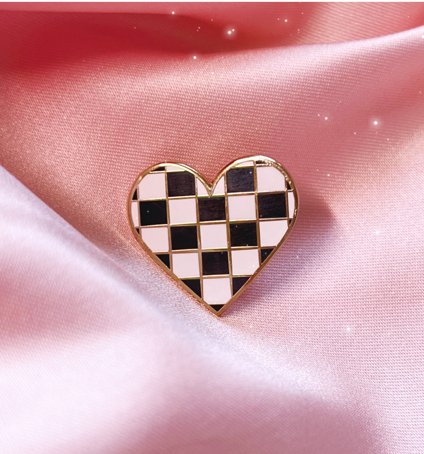 Checker Heart Enamel Pin