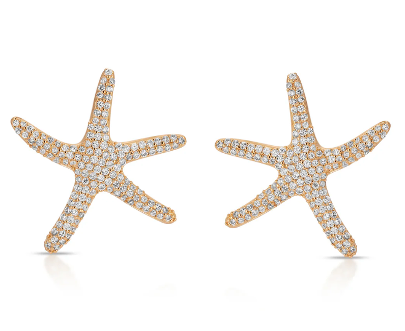 Pavè Starfish Earrings