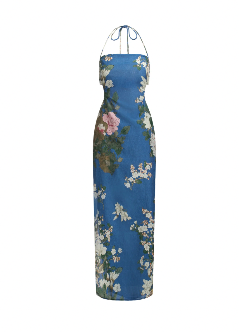 Flora-Print Cotton and Silk-Blend Voile Dress