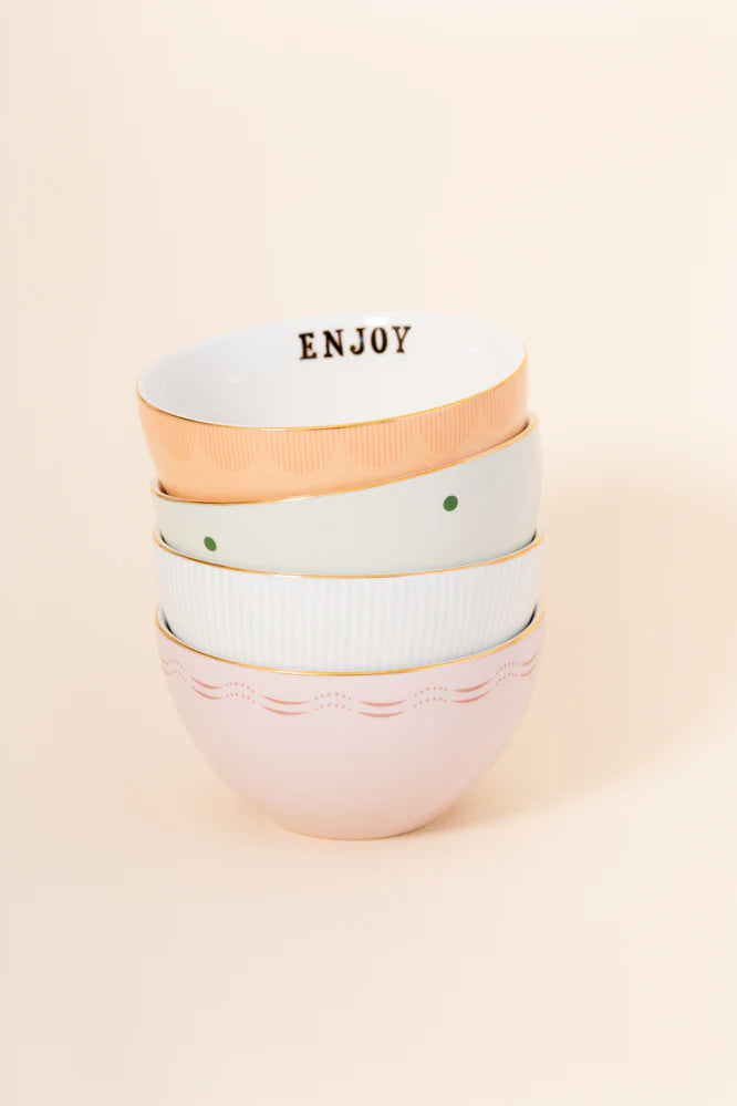 Slogan Cereal Bowls (Set of 4)