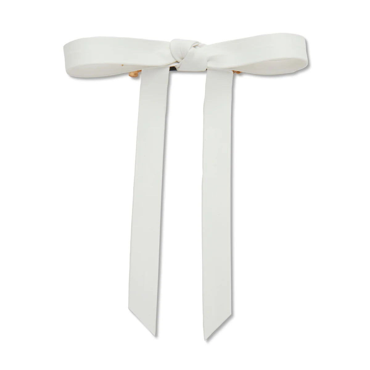 BARDOT FAUX LEATHER BOW BARRETTE