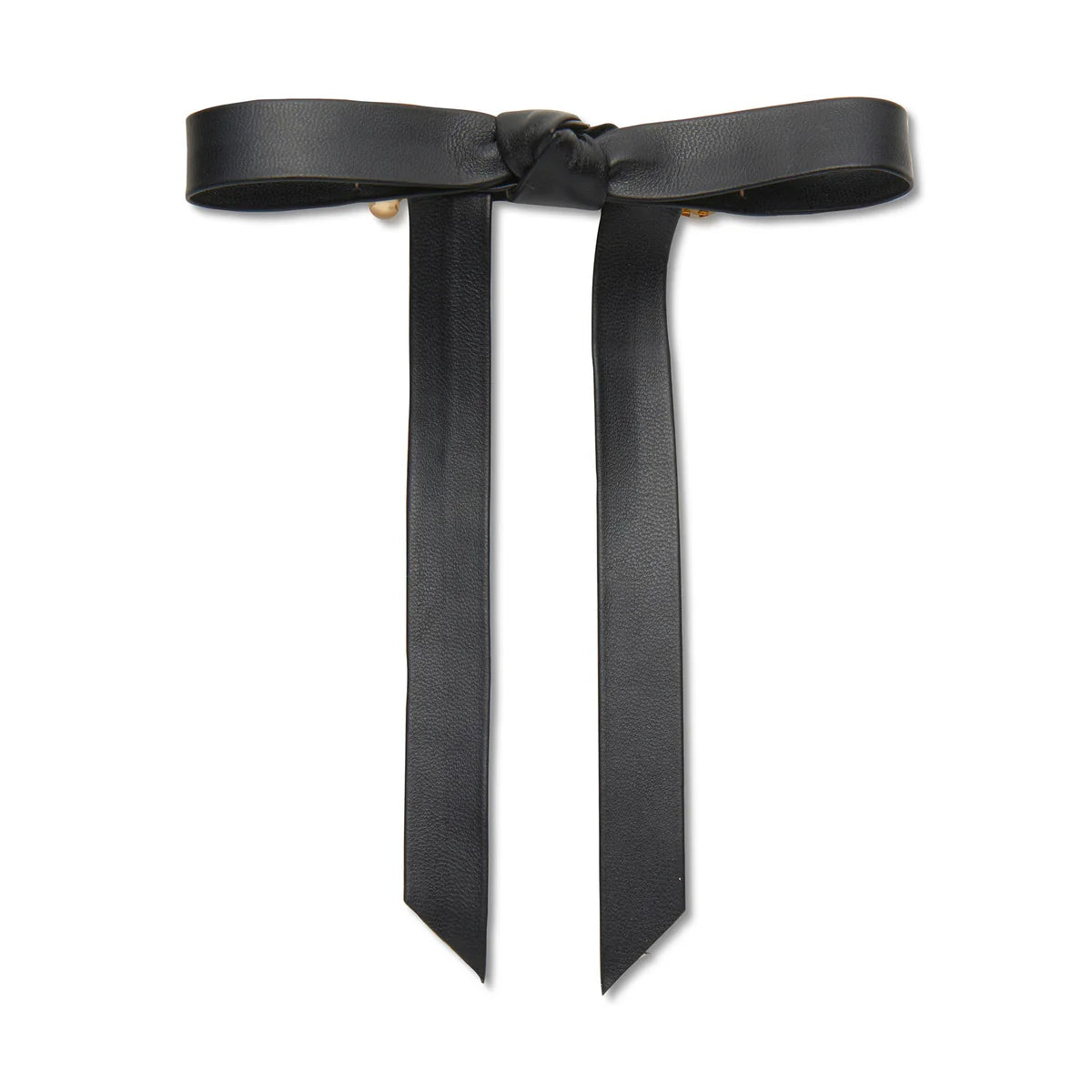 BARDOT FAUX LEATHER BOW BARRETTE
