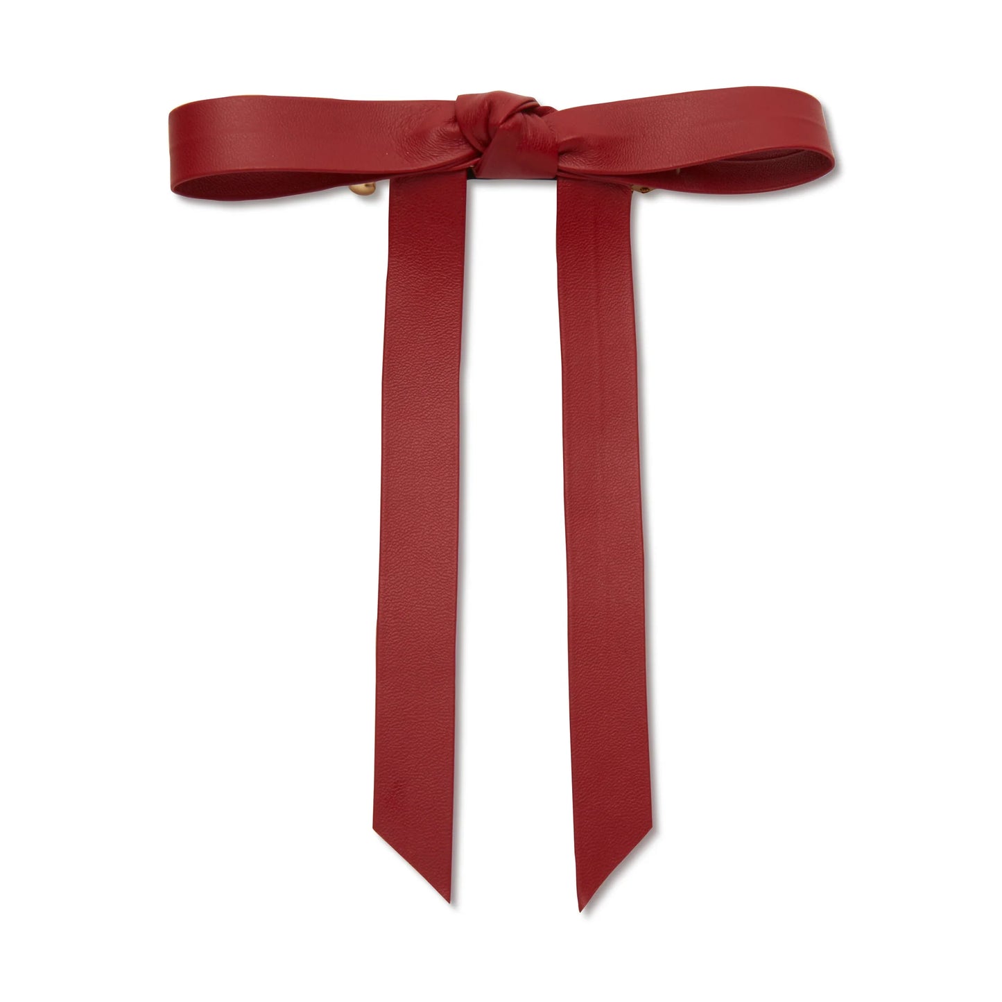 BARDOT FAUX LEATHER BOW BARRETTE