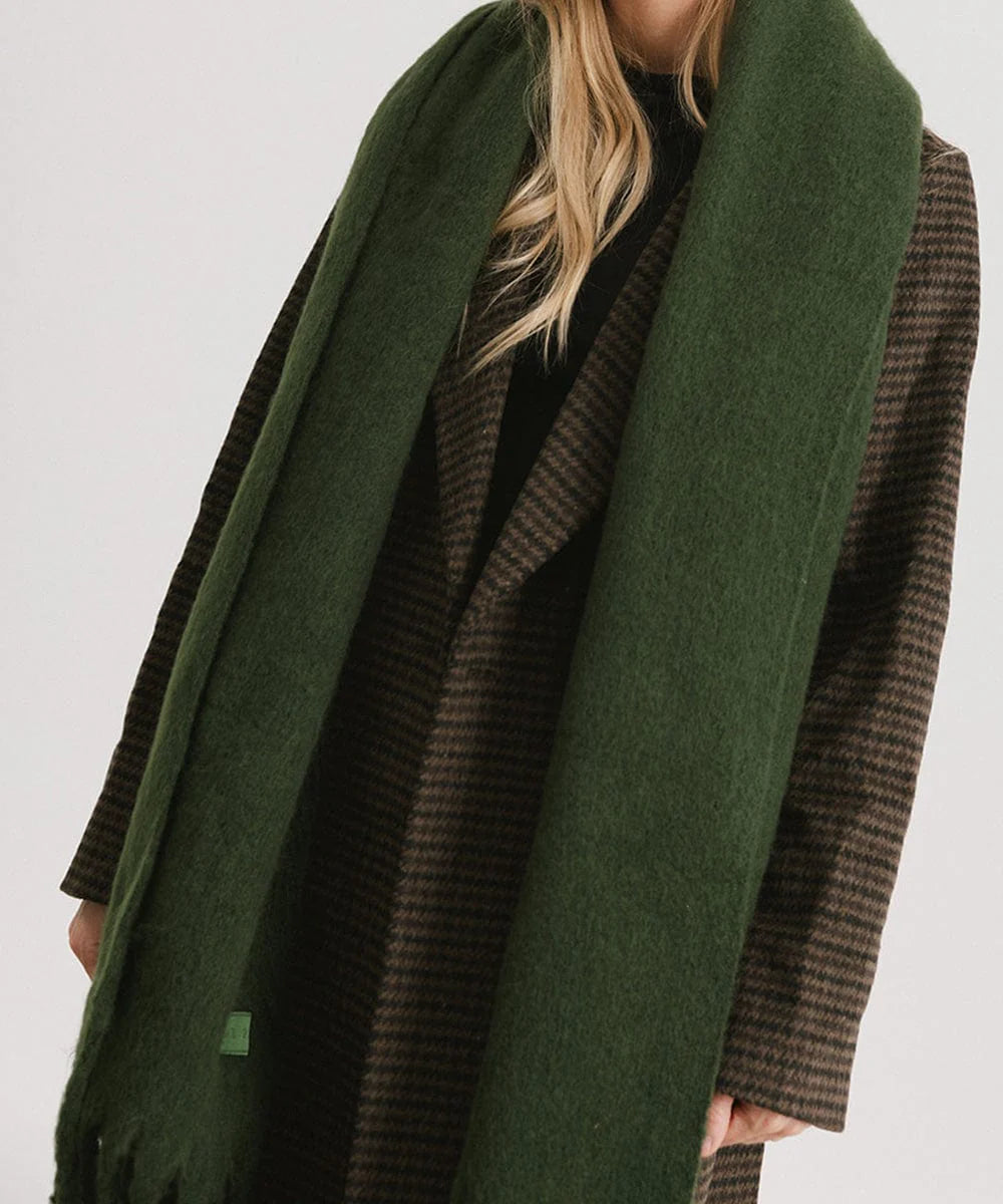 Mik Oversized Scarf-Dark Green