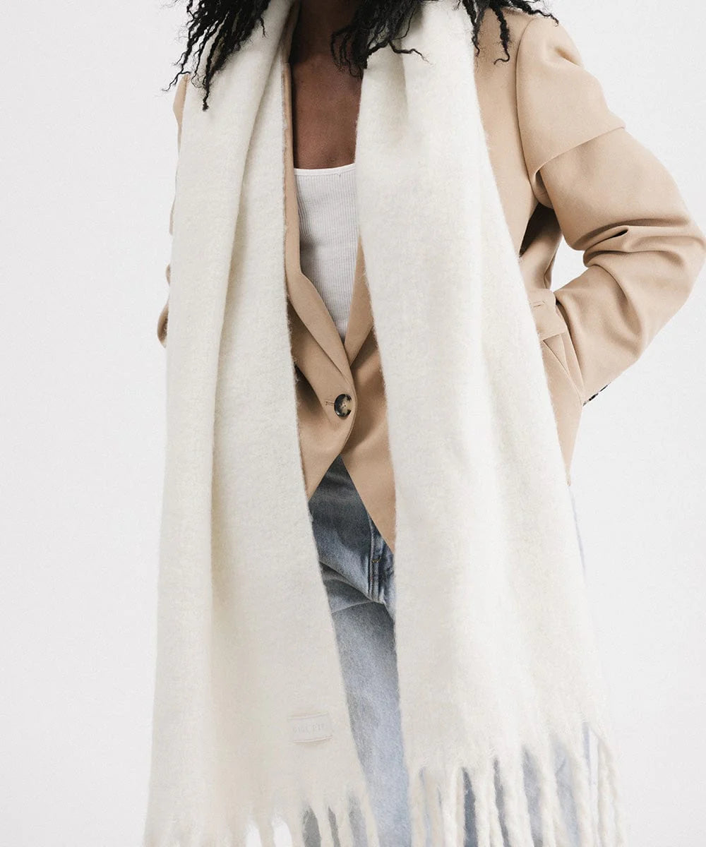 MIK Oversized Scarf- Off White