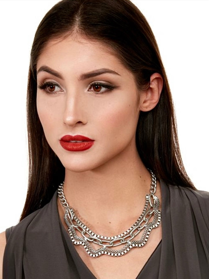 Gunmetal Bib Necklace