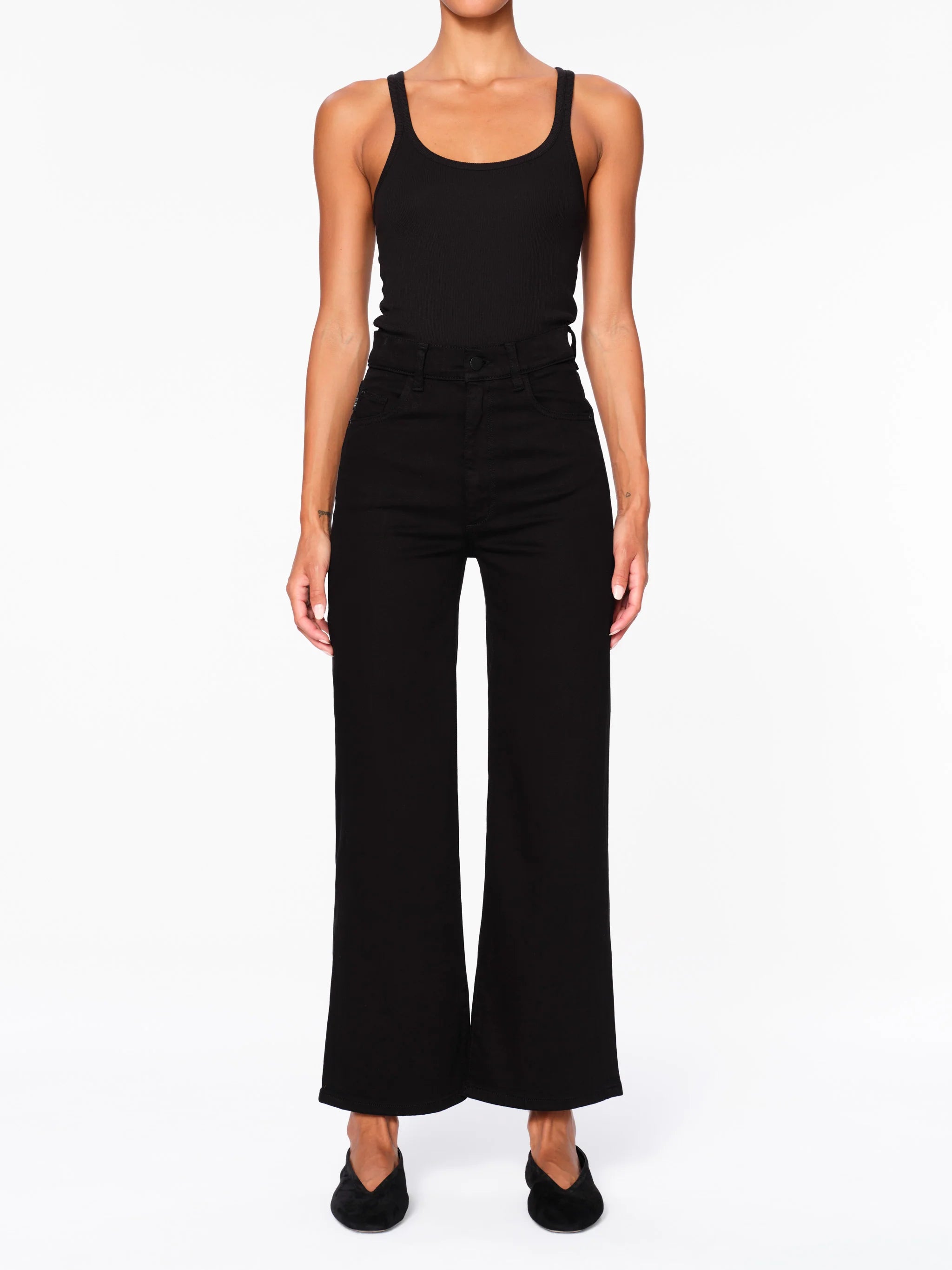 Hepburn Wide Leg High Rise Ankle Jeans