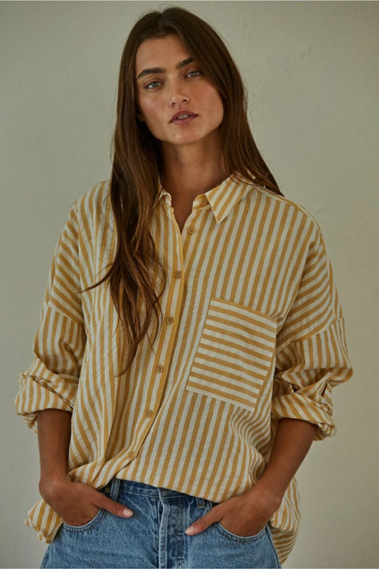Woven Cotton Striped Shirt