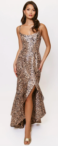 Tiered Maxi Dress, Natural Realistic Leopard Swirl