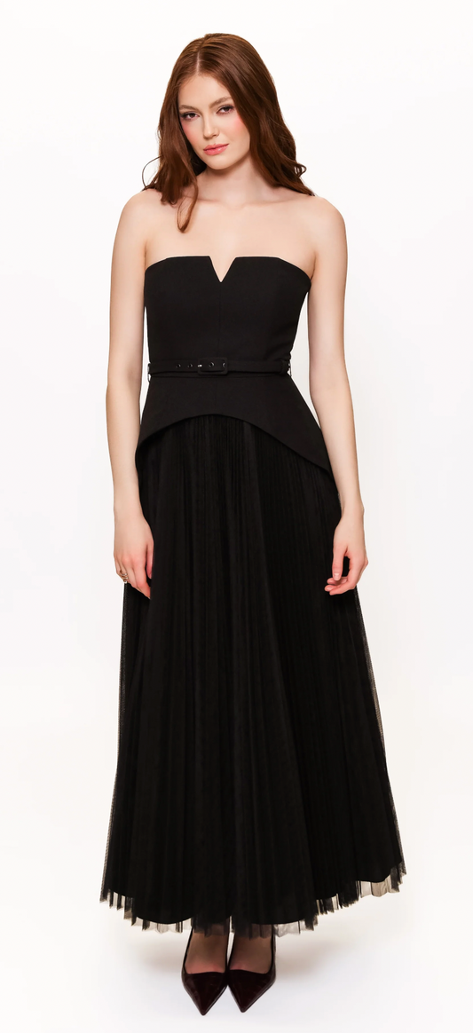 Strapless Tulle Maxi Dress