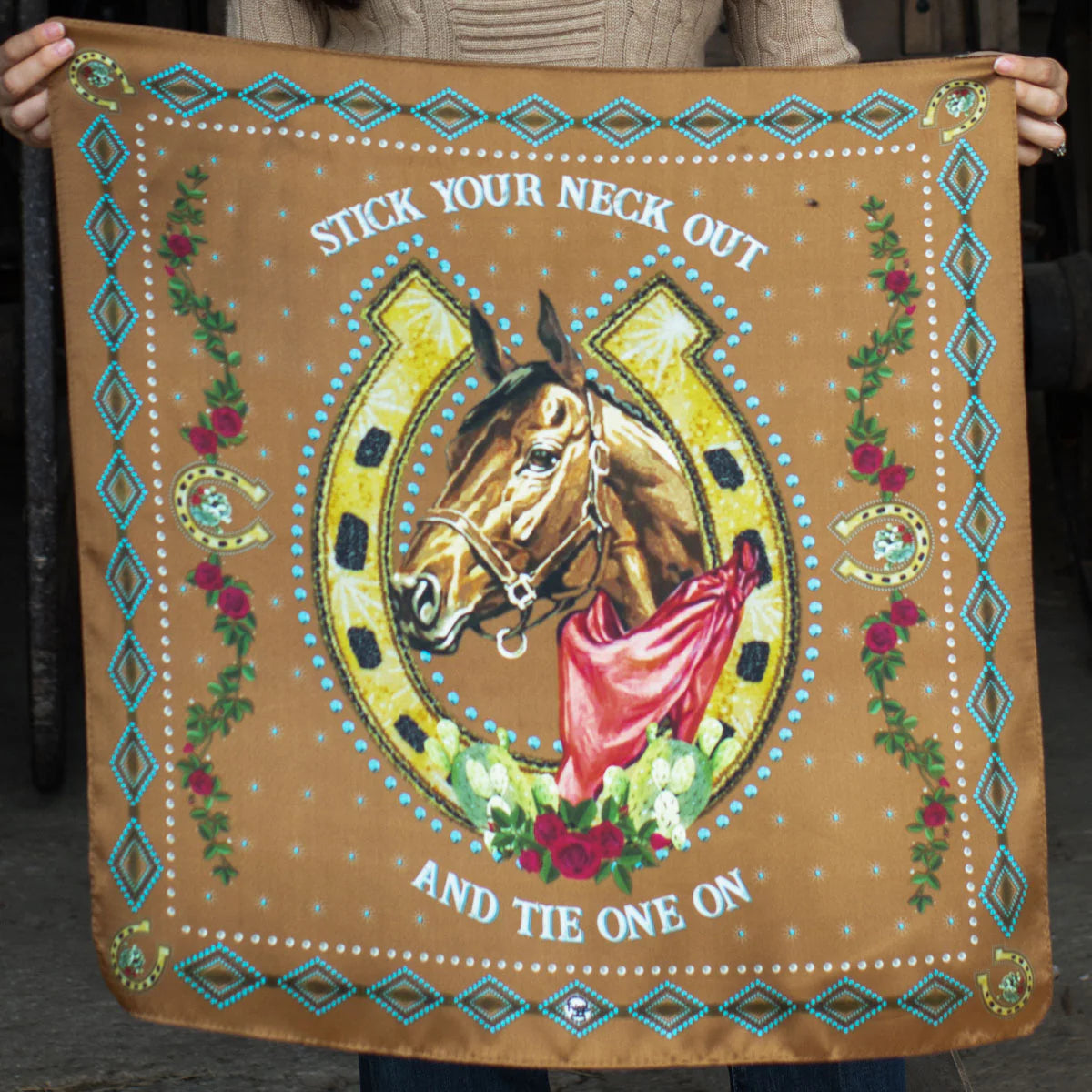 Hold Your Horses Scarf Carmel