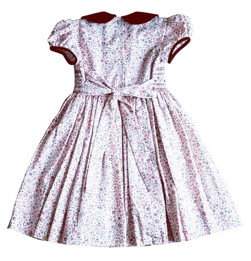 Cary Collection Fall floral collared girl hand smocked dress