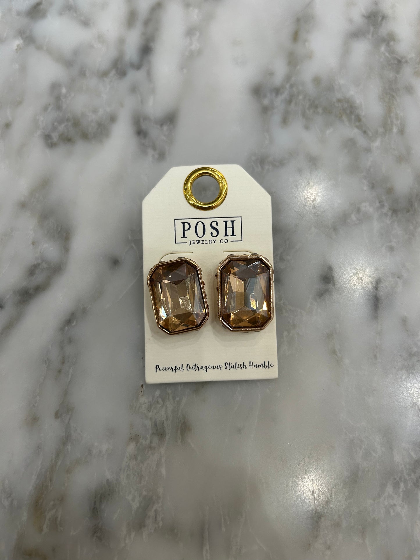 Amber Gold Studs