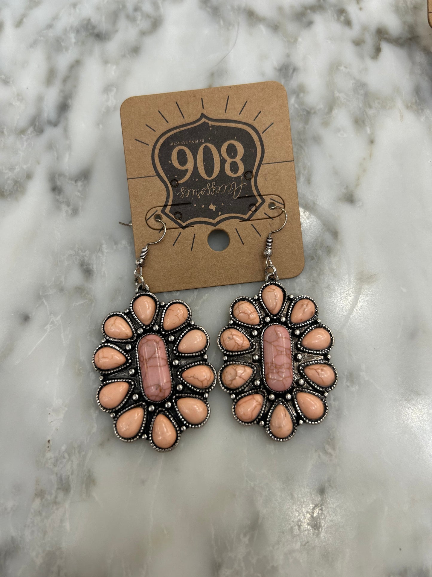 Pink Stone Earrings