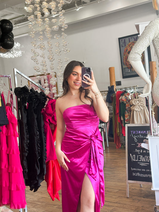 Magenta Slit Dress