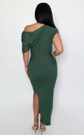 Hunter Green Ribbed Dress