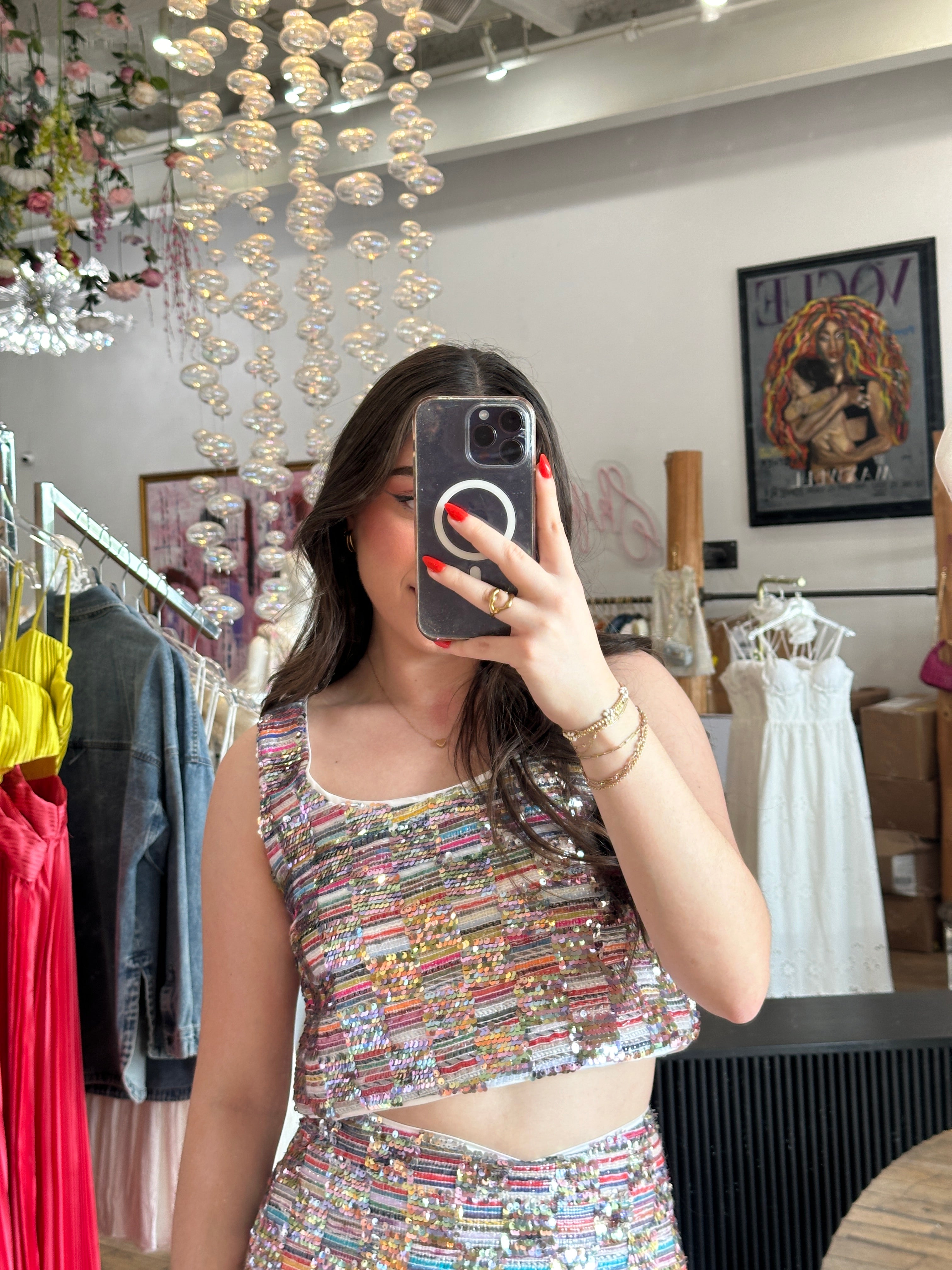 Lira Sequin Top