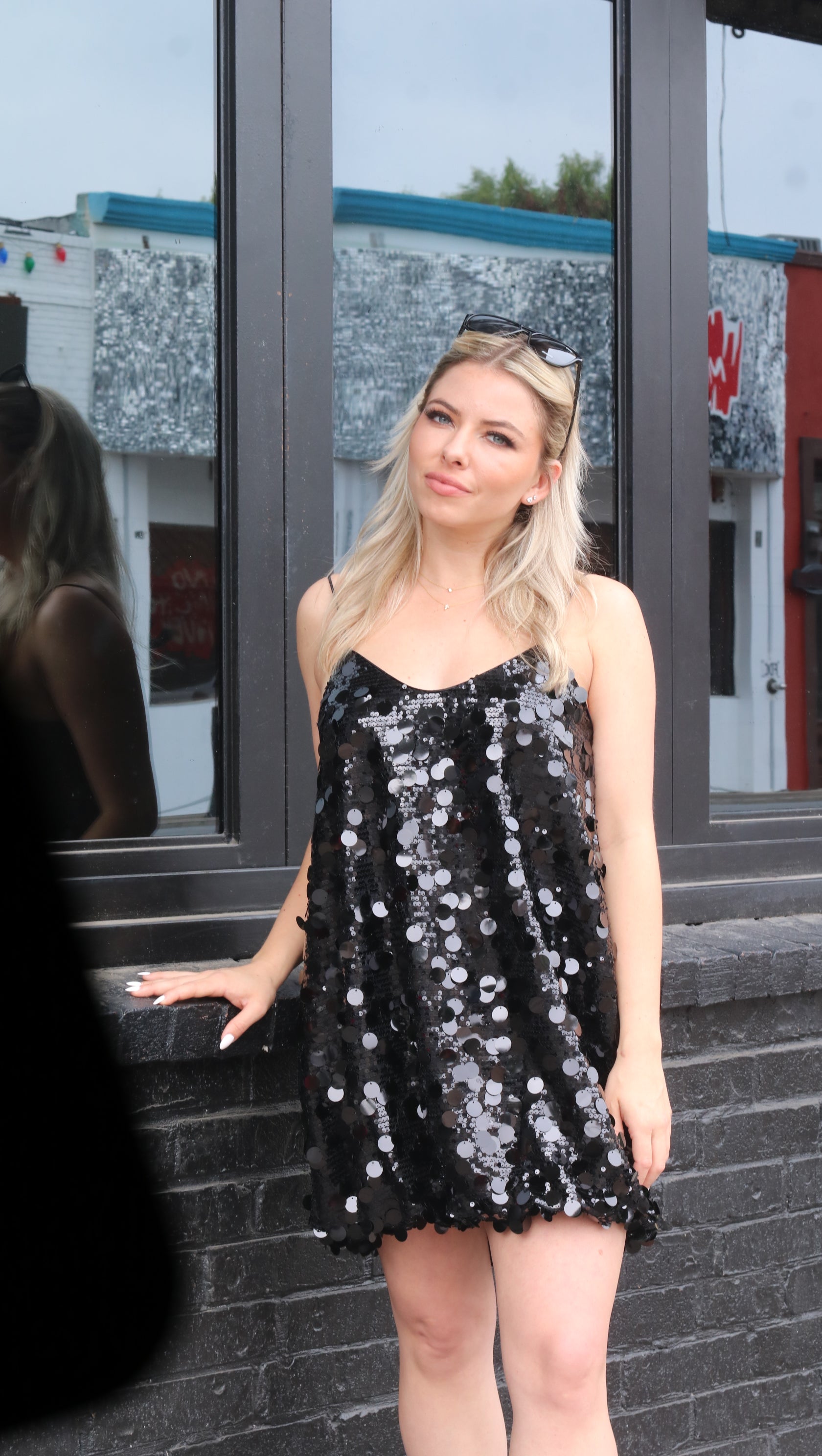 Black Sequin Mini Dress Small