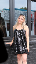 Black Sequin Mini Dress