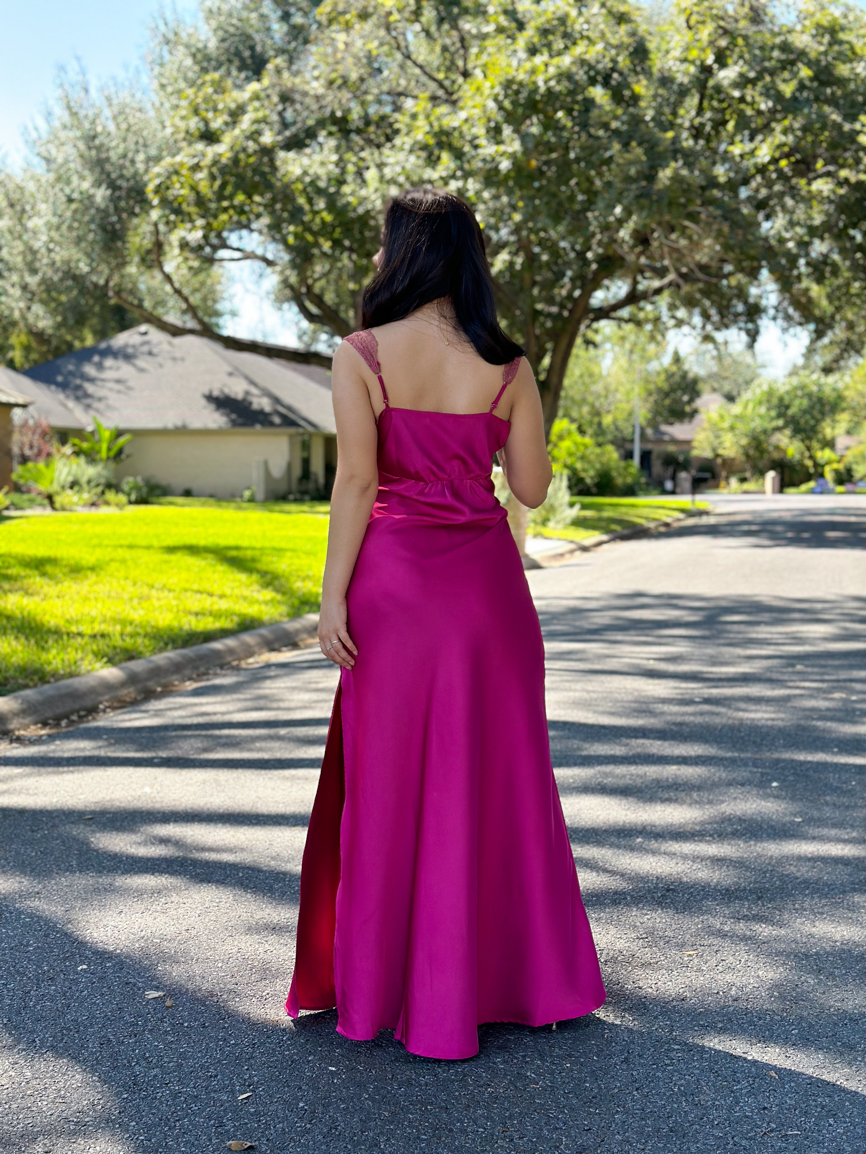 Magenta Rose Maxi Dress