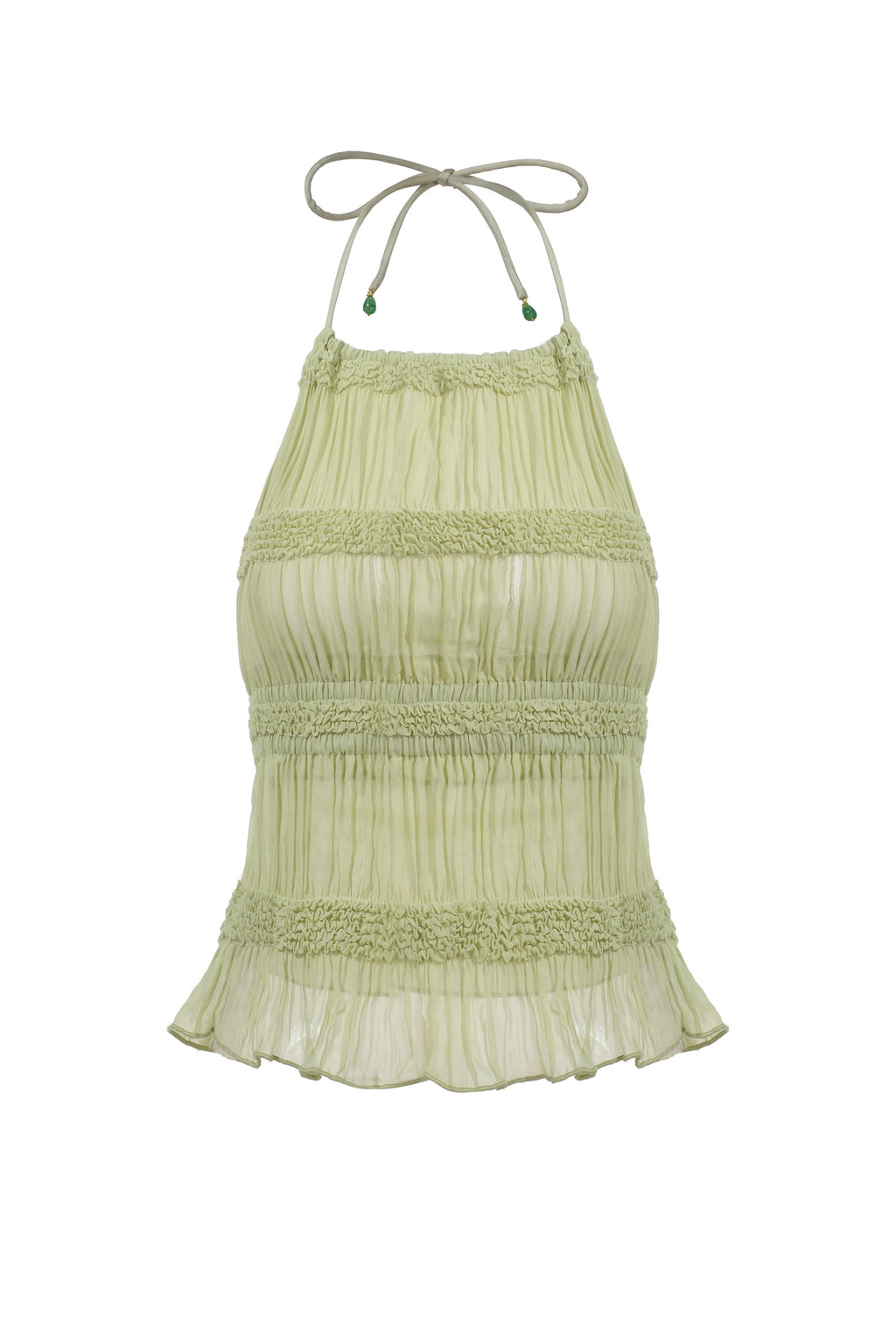 Ruffled Smocked Halter Top