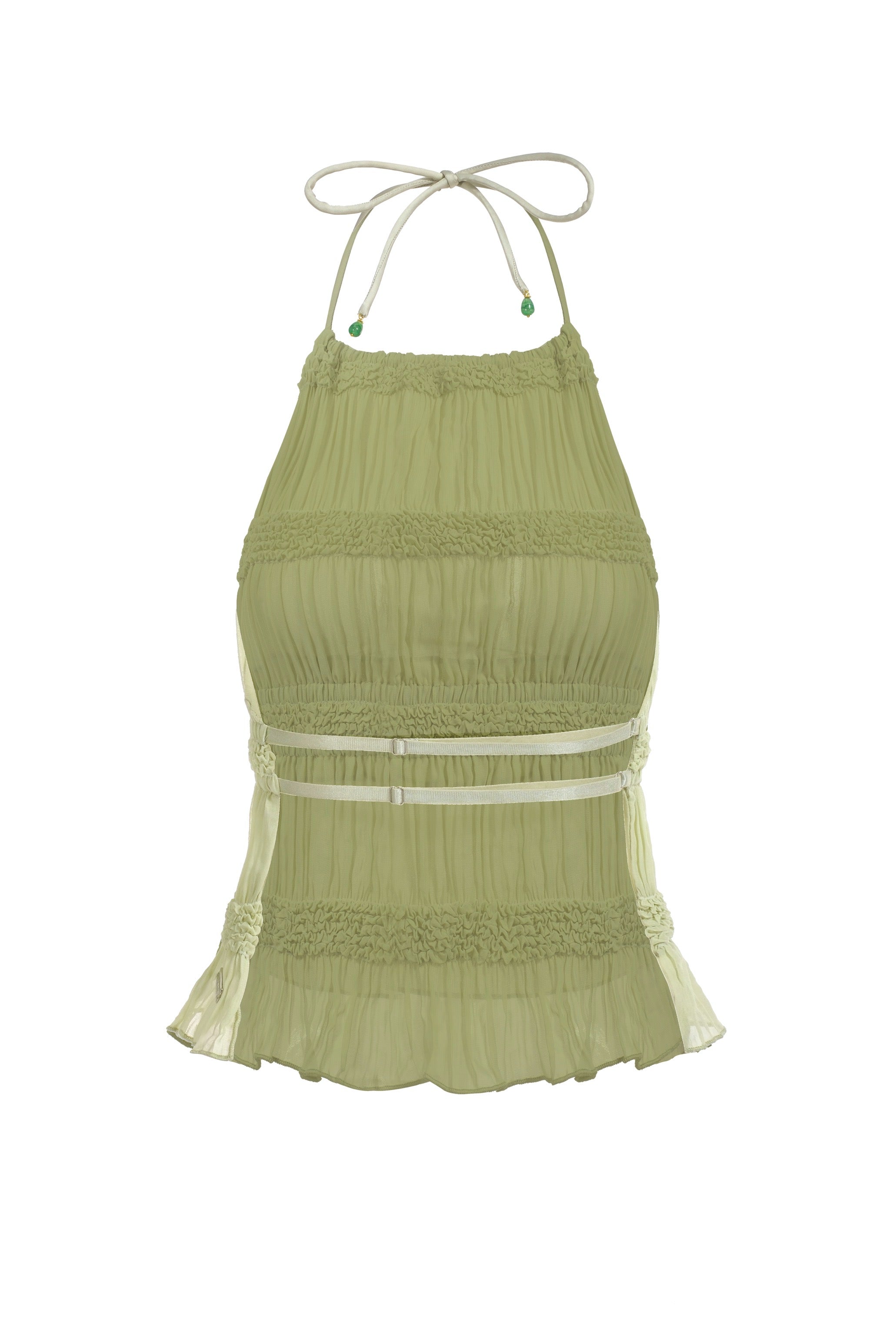 Ruffled Smocked Halter Top