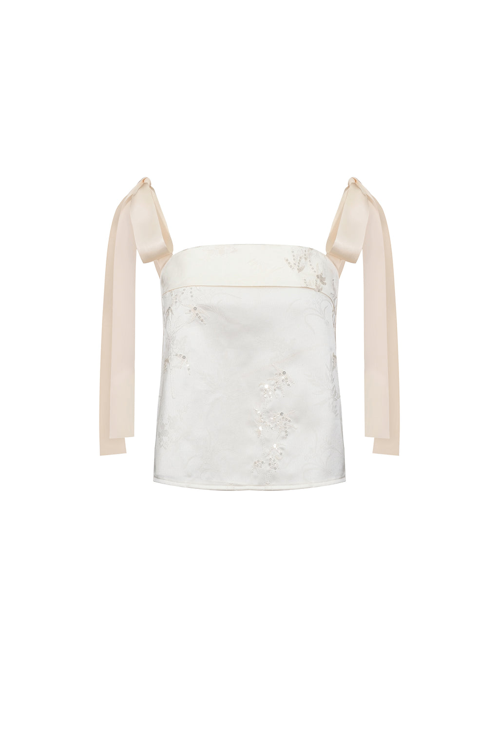 Embroidered Open Back Tie Top