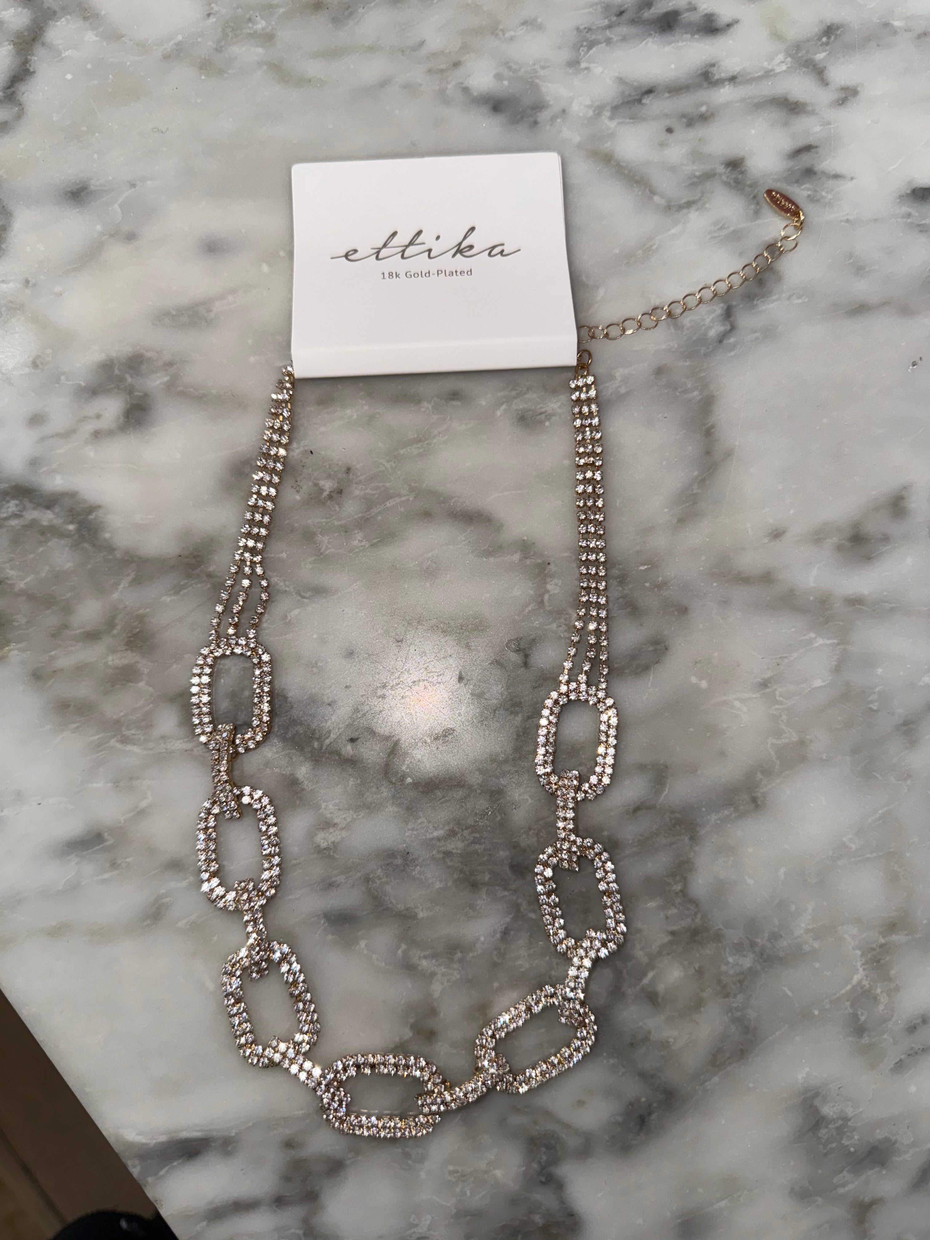 Chain Link Rhinestone Necklace