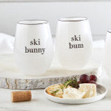 Face To Face Wine Glasses - Ski Bunny/Ski Bum - Set of 2