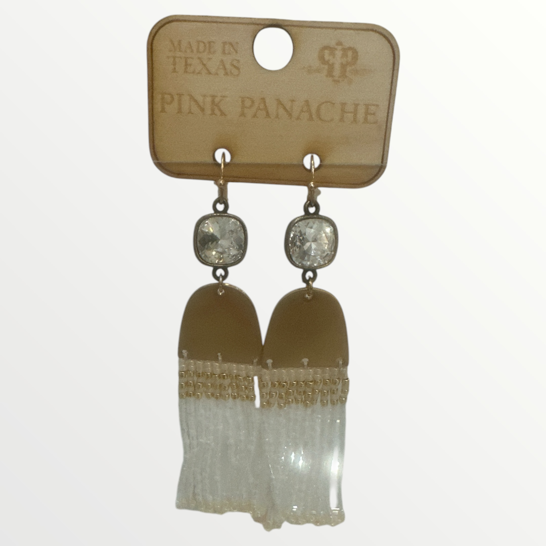 Pink Panche White & Gold Earring