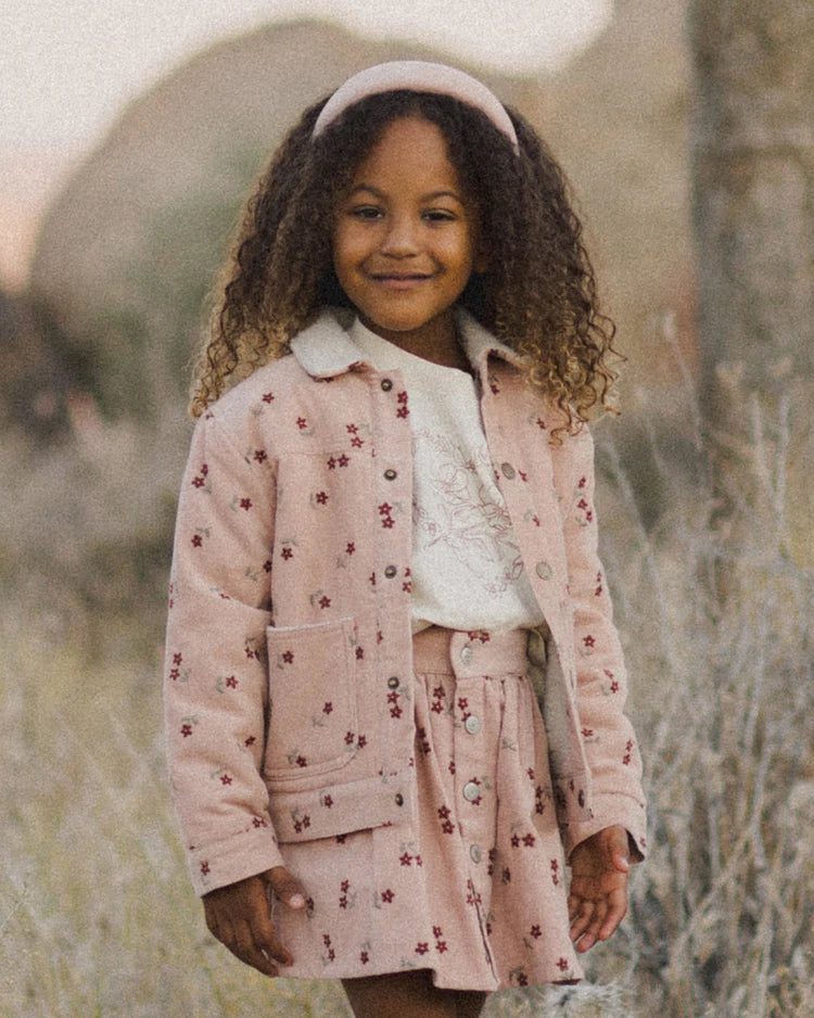 Corduroy Jacket Blossom Embroidery