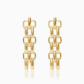 Linear Drop Triple Chain 24-kt Gold - Plated Earrings