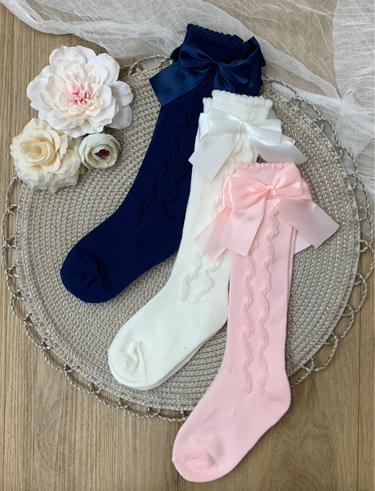 All Dolled Up Silky Bow Knee-High Sock 3 Pack