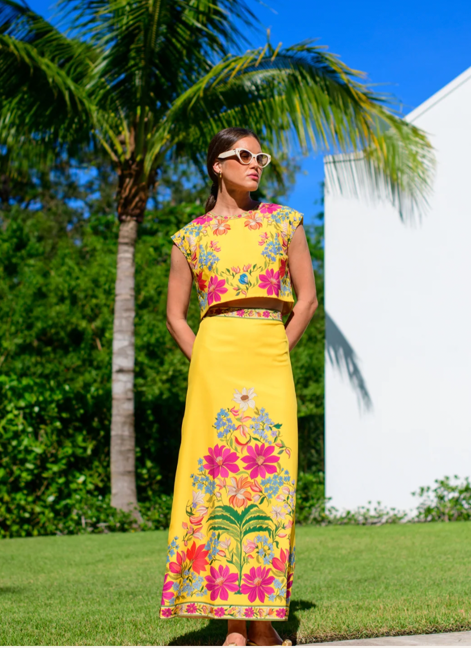 Mila Skirt in Tapestry Yellow