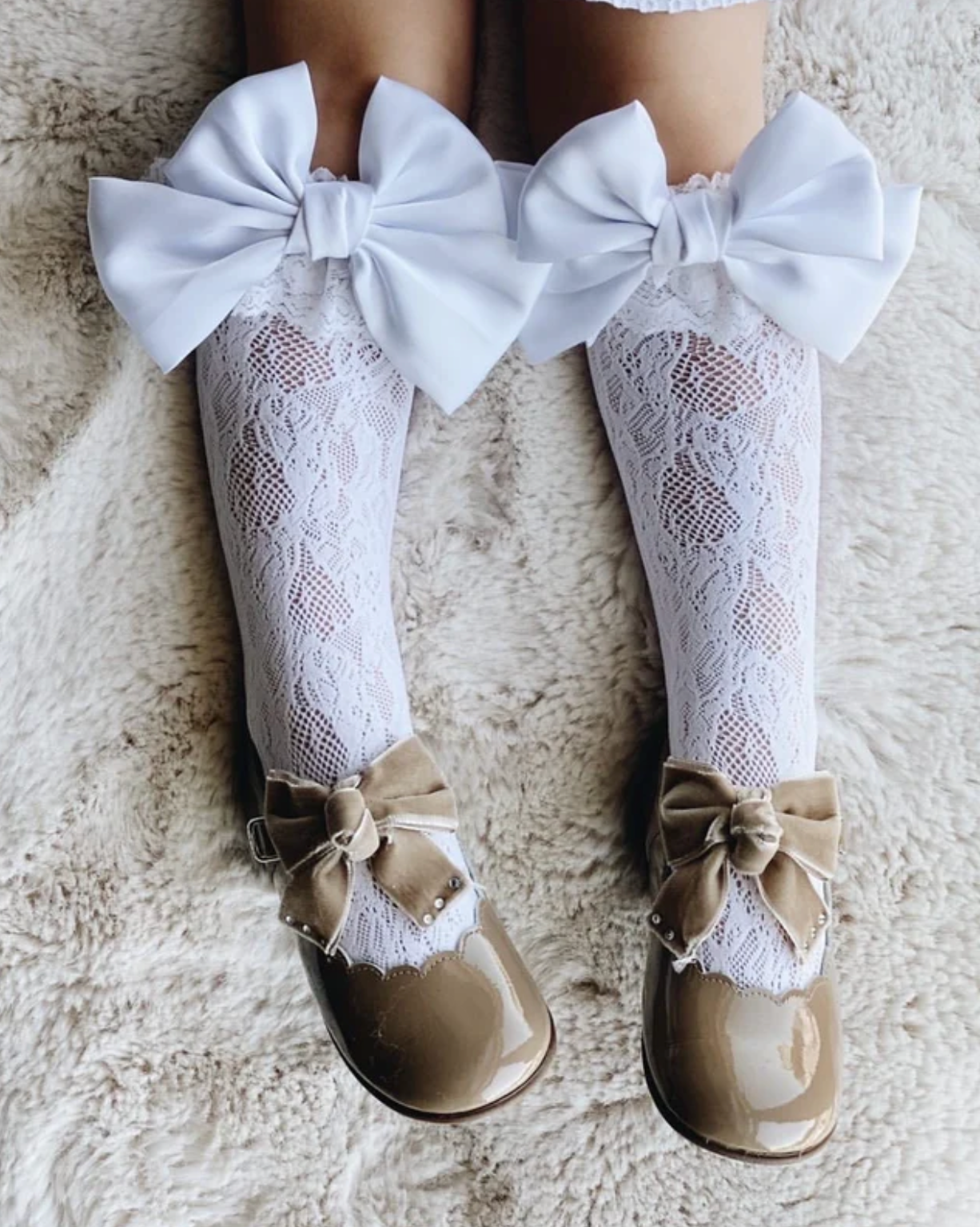 Lola Lace Socks with Satin Bow