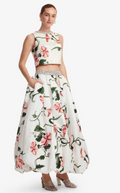 Iris Embellished Top - Vine Print in Snow