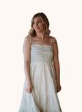 Blue and White Ditsy Floral Maxi Dress