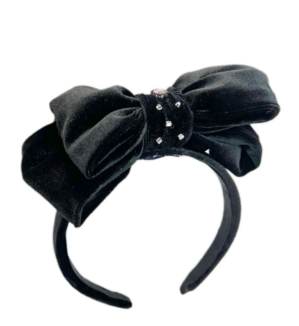 Audrey Black Velvet Headband