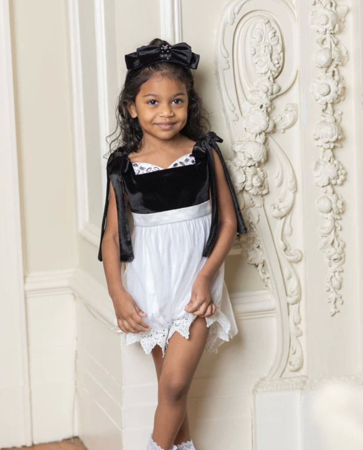 Audrey Black Velvet Headband