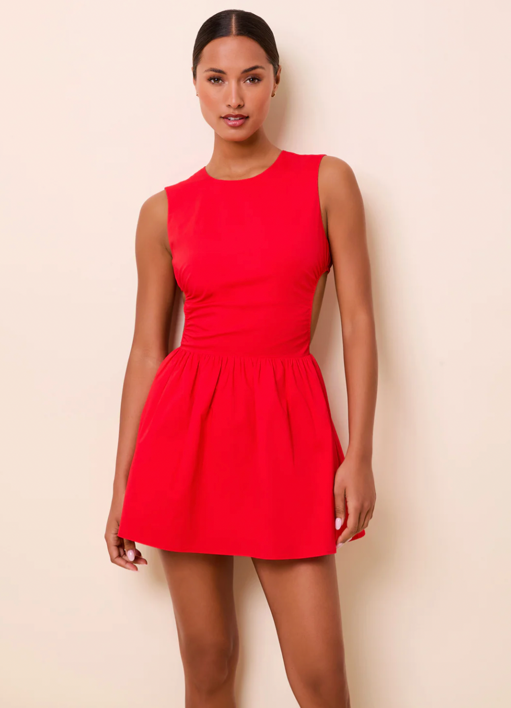 Sabine Mini Dress Poplin Lipstick Red